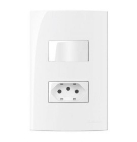 CONJUNTO INTERRUPTOR SIMPLES+TOMADA 10A SLEEK
