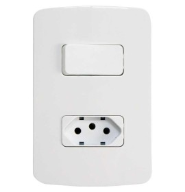 CONJUNTO INTERRUPTOR SIMPLES+TOMADA 10A B3