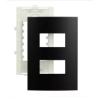 PLACA C/SUPORTE 4X2 2 MODULOS SLEEK PT FOSCO