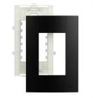 PLACA C/SUPORTE 4X2 3 MODULOS SLEEK PT FOSCO