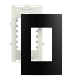 PLACA C/SUPORTE 4X2 3 MODULOS SLEEK PT FOSCO