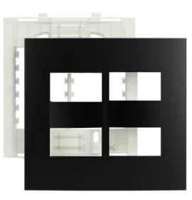 PLACA C/SUPORTE 4X4 4 MODULOS SLEEK PT FOSCO