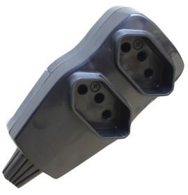 TOMADA EM BARRA NEW 2P+T 10A 2T FC PT (B)