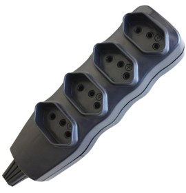 TOMADA EM BARRA NEW 2P+T 10A 4T FC PT (B)