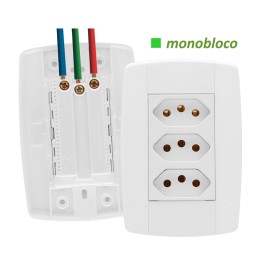 CJ. 3 TOMADAS 10A LINHA LEV(87123)