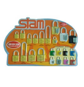 DISPLAY PLACA BALCAO MODELOS DE CADEADOS STAM
