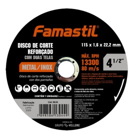 DISCO CORTE METAL/INOX 4 1/2â€ 115 X1 X 22,2