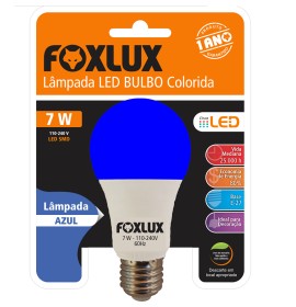 LAMPADA LED BULBO 7W AZUL FOXLUX