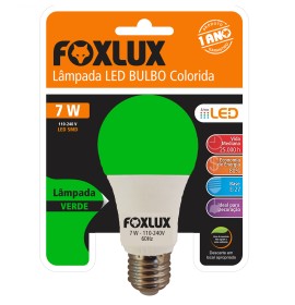 LAMPADA LED BULBO 7W VERDE FOXLUX
