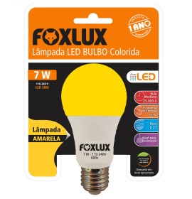 LAMPADA LED BULBO 7W AMARELA FOXLUX