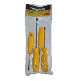 JOGO CHAVE FENDA/PHILLIPS CB AMARELO - 4 PECA