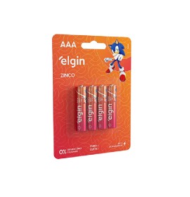 PILHA AAA R03 ZINCO C/4 ELGIN